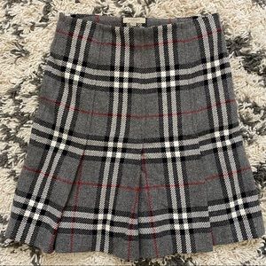 Burberry London Wool Pleated Skirt